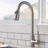 Stainless steel single handle pull out kitchen faucet - Image 5