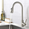 Stainless steel single handle pull out kitchen faucet - Image 4