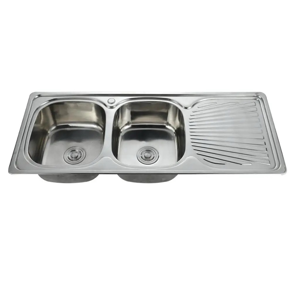 Single tray double bowl stainless steel 304 kitchen sink