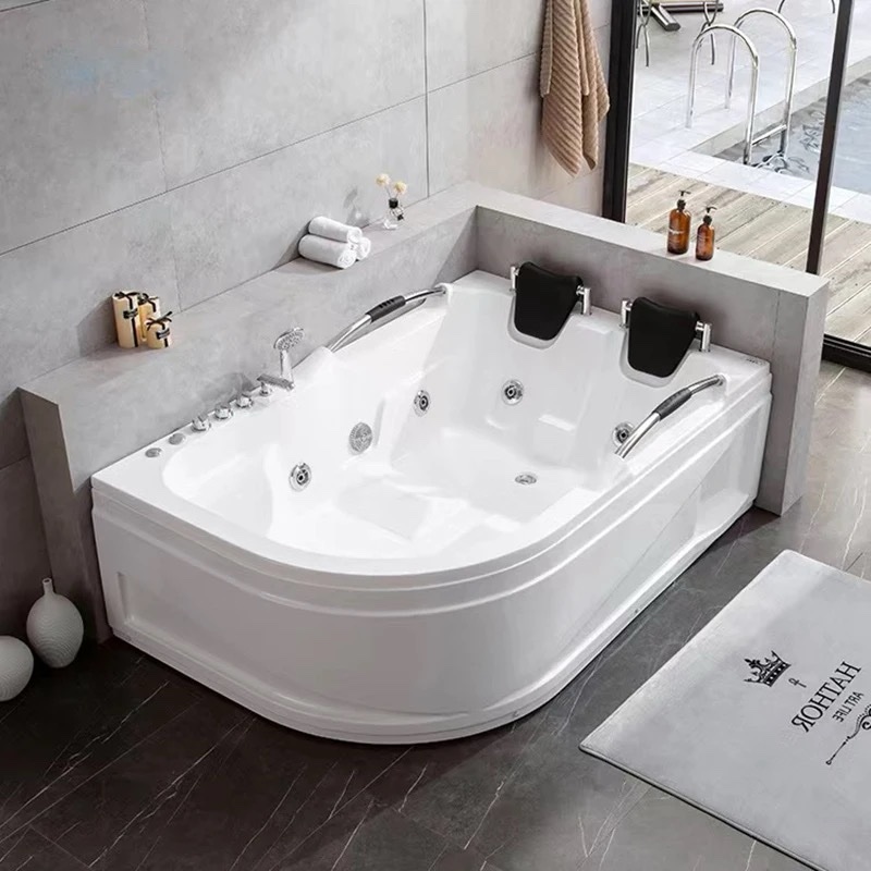 Luxury hydro massage corner free standing bath tub