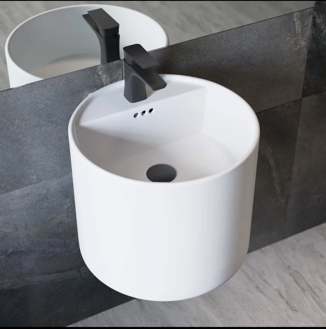 White round bathroom and dining room handwash basin